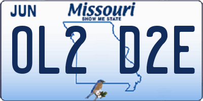 MO license plate OL2D2E