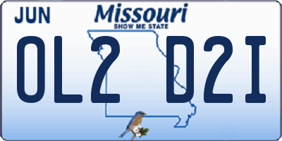 MO license plate OL2D2I