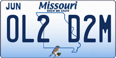MO license plate OL2D2M