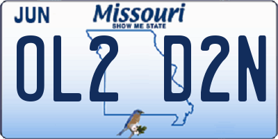 MO license plate OL2D2N