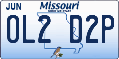 MO license plate OL2D2P