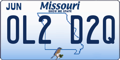 MO license plate OL2D2Q