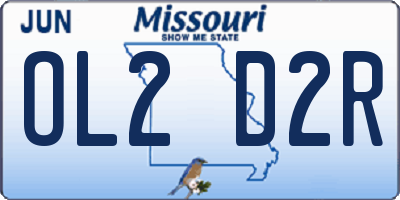 MO license plate OL2D2R