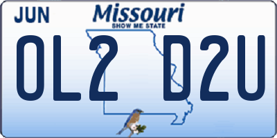 MO license plate OL2D2U