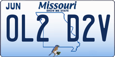 MO license plate OL2D2V
