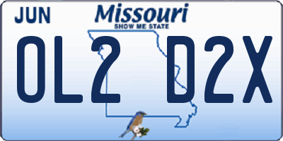 MO license plate OL2D2X