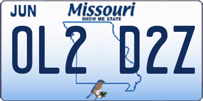 MO license plate OL2D2Z