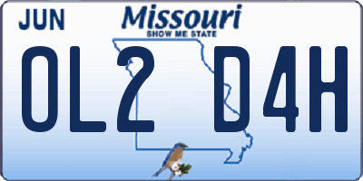 MO license plate OL2D4H