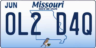 MO license plate OL2D4Q