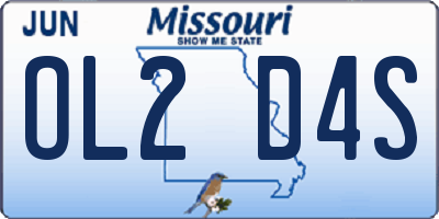 MO license plate OL2D4S