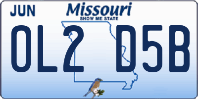 MO license plate OL2D5B