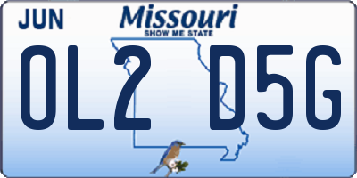 MO license plate OL2D5G