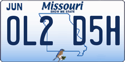 MO license plate OL2D5H