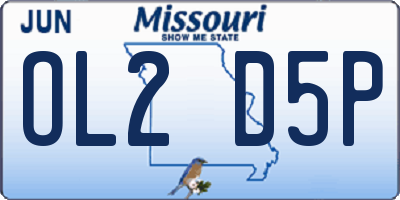 MO license plate OL2D5P
