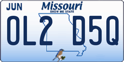 MO license plate OL2D5Q