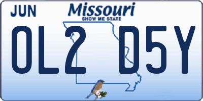 MO license plate OL2D5Y