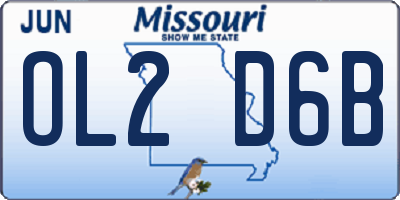 MO license plate OL2D6B
