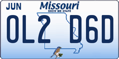 MO license plate OL2D6D