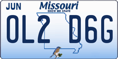 MO license plate OL2D6G