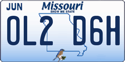MO license plate OL2D6H