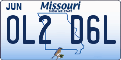 MO license plate OL2D6L
