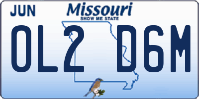 MO license plate OL2D6M