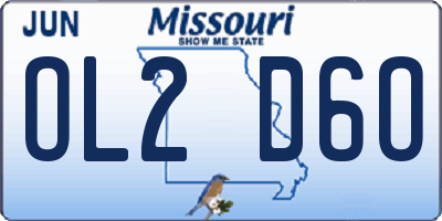 MO license plate OL2D6O