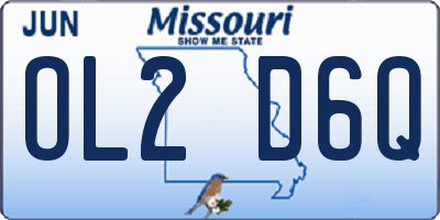 MO license plate OL2D6Q