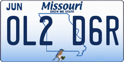 MO license plate OL2D6R
