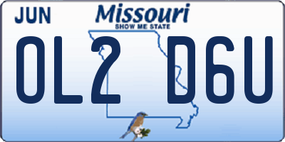 MO license plate OL2D6U