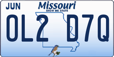 MO license plate OL2D7Q