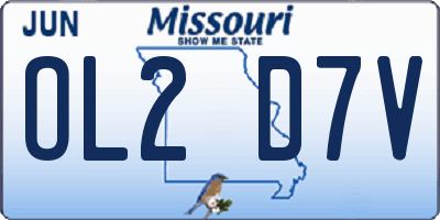 MO license plate OL2D7V