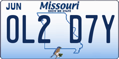 MO license plate OL2D7Y