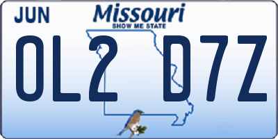 MO license plate OL2D7Z