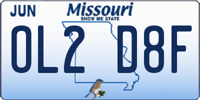 MO license plate OL2D8F