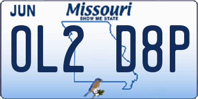 MO license plate OL2D8P