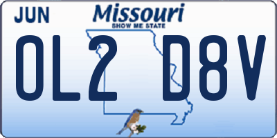 MO license plate OL2D8V