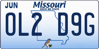 MO license plate OL2D9G