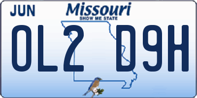 MO license plate OL2D9H