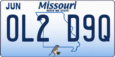 MO license plate OL2D9Q