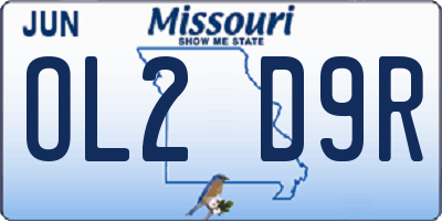 MO license plate OL2D9R