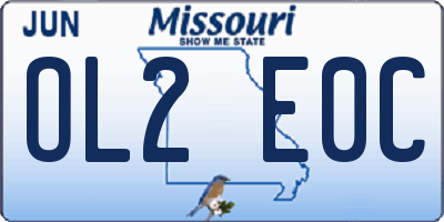 MO license plate OL2E0C