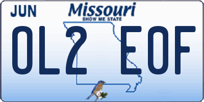 MO license plate OL2E0F
