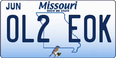 MO license plate OL2E0K