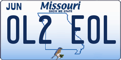 MO license plate OL2E0L