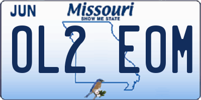 MO license plate OL2E0M