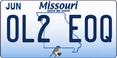 MO license plate OL2E0Q