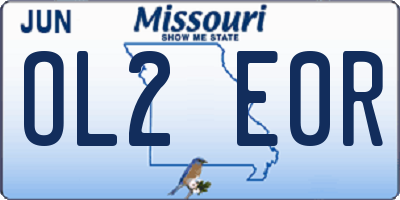 MO license plate OL2E0R
