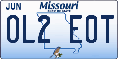 MO license plate OL2E0T