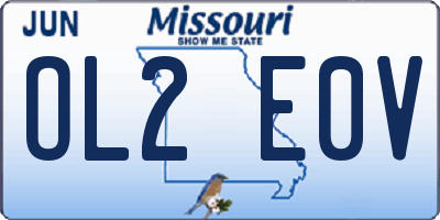 MO license plate OL2E0V